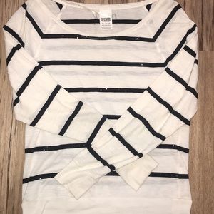 PINK Victoria's Secret Tops - PINK Striped Long-Sleeve PINK Victoria's Secret Tops - PINK Striped Long-Sleeve